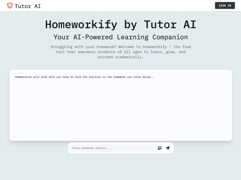 Homeworkify by Tutor AI product image