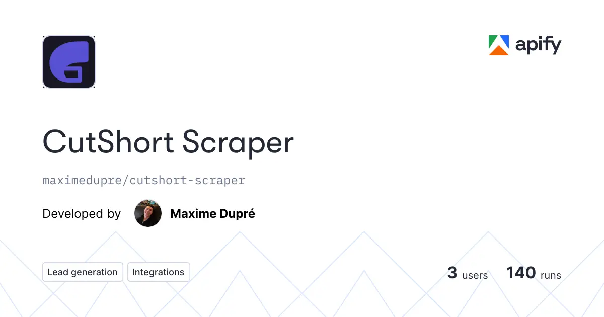 CutShort Scraper product image