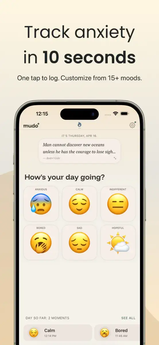 Mudo: Mood & Anxiety Tracker image number 01