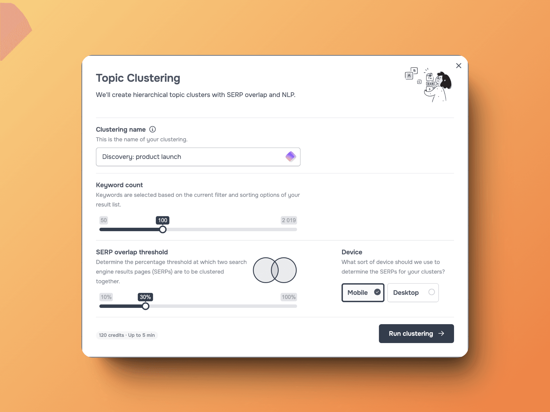 seospark keyword cluster config